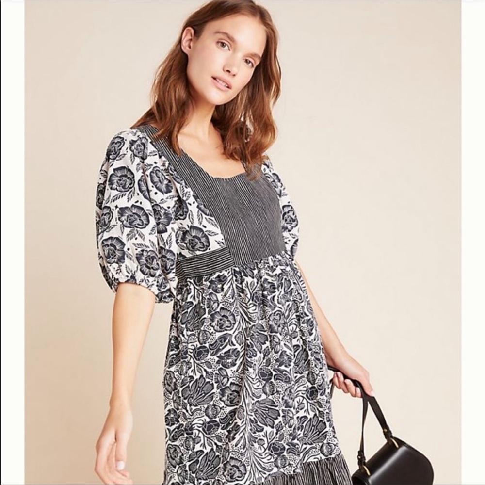 NWT Anthropologie Adrienne Flounced Midi Dress - Picture 6 of 7